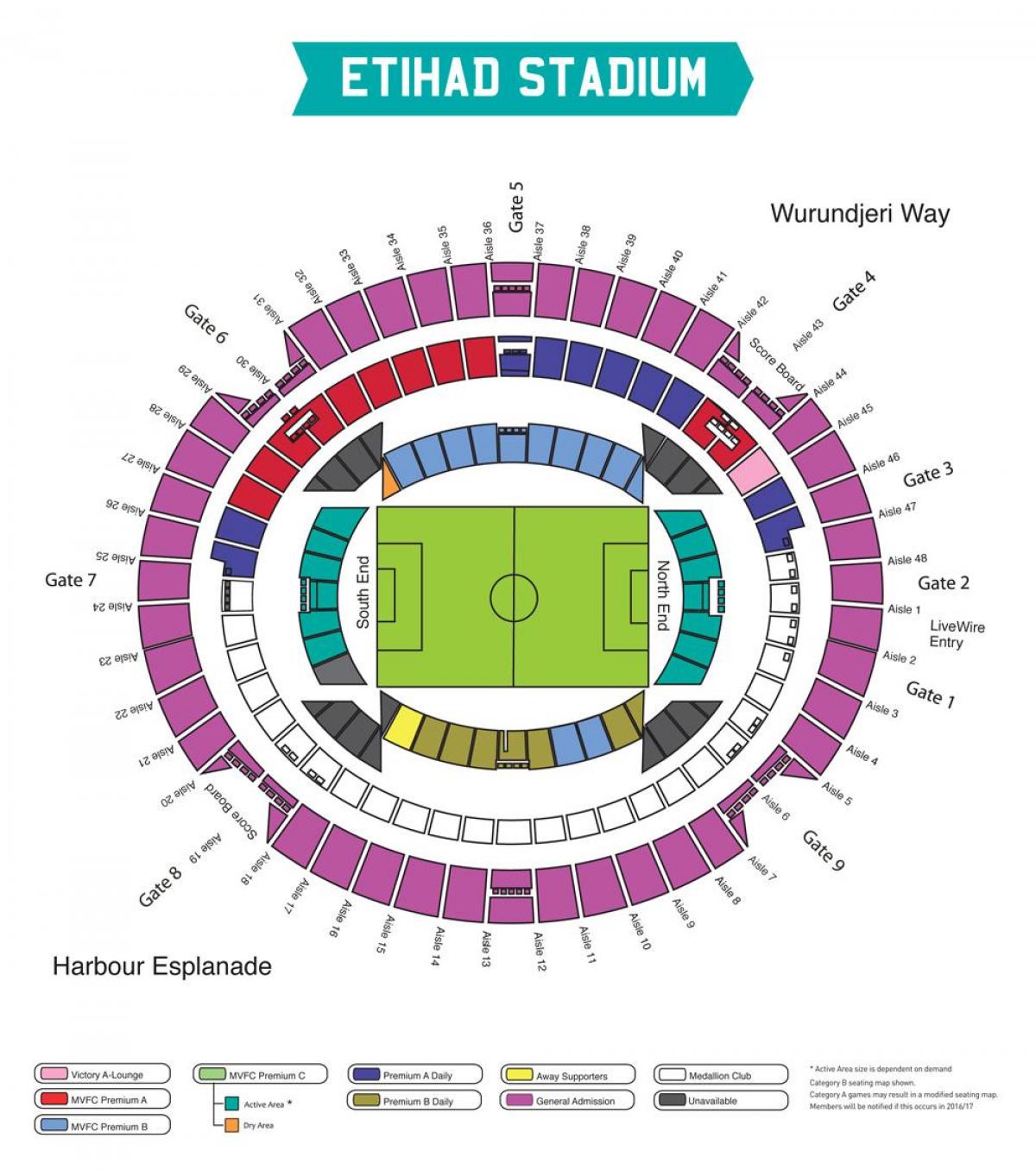 mapa Etihad stadium Melbourne