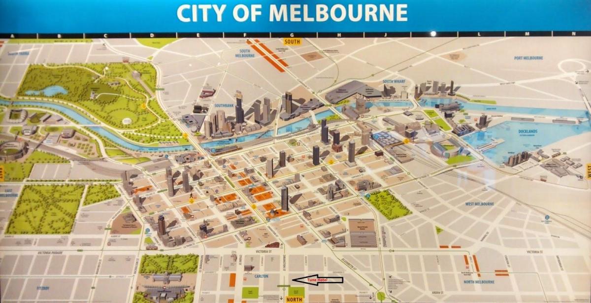 Melbourne mapa obchodu