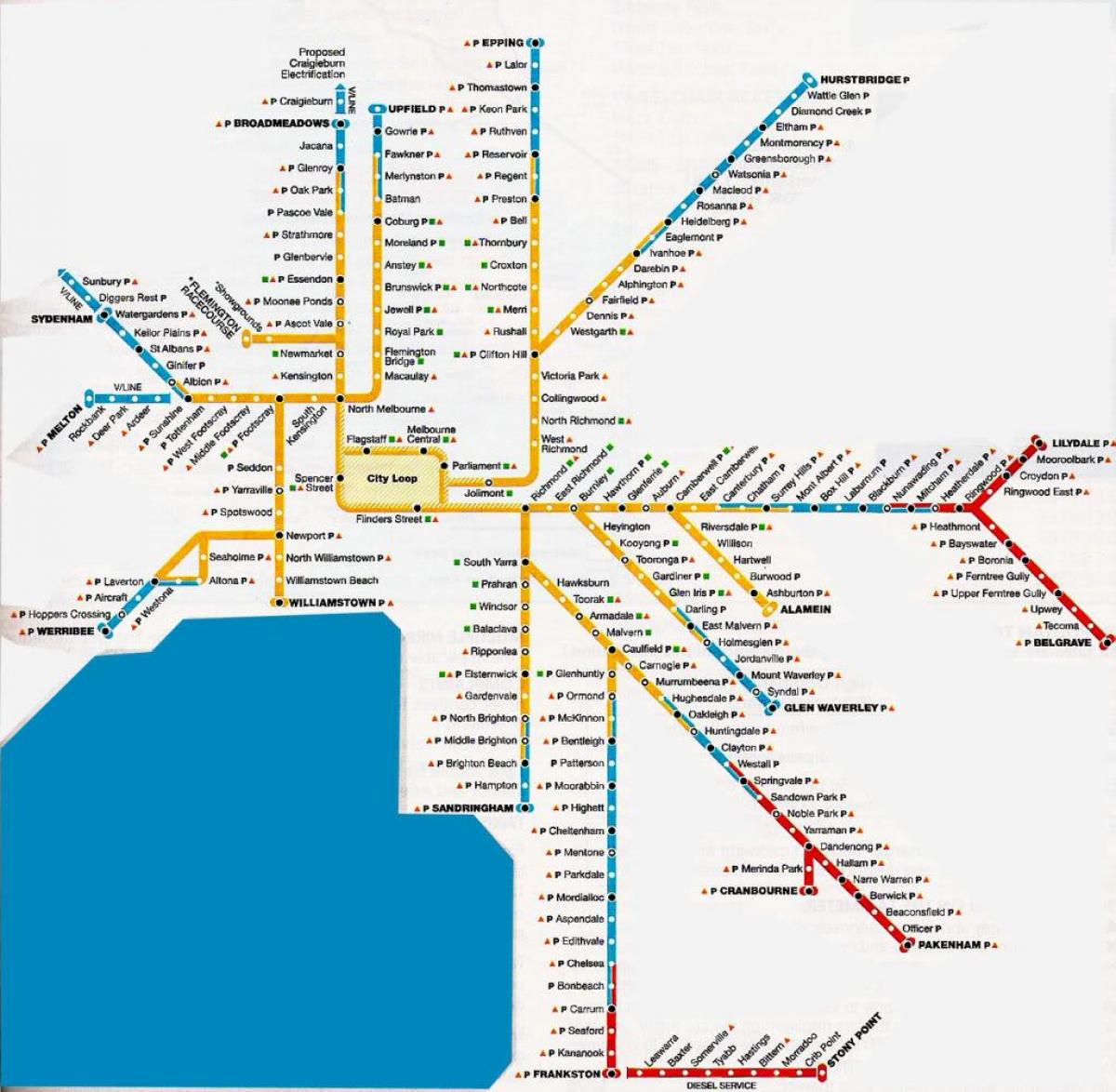 Melbourne metropolitnej oblasti mapu