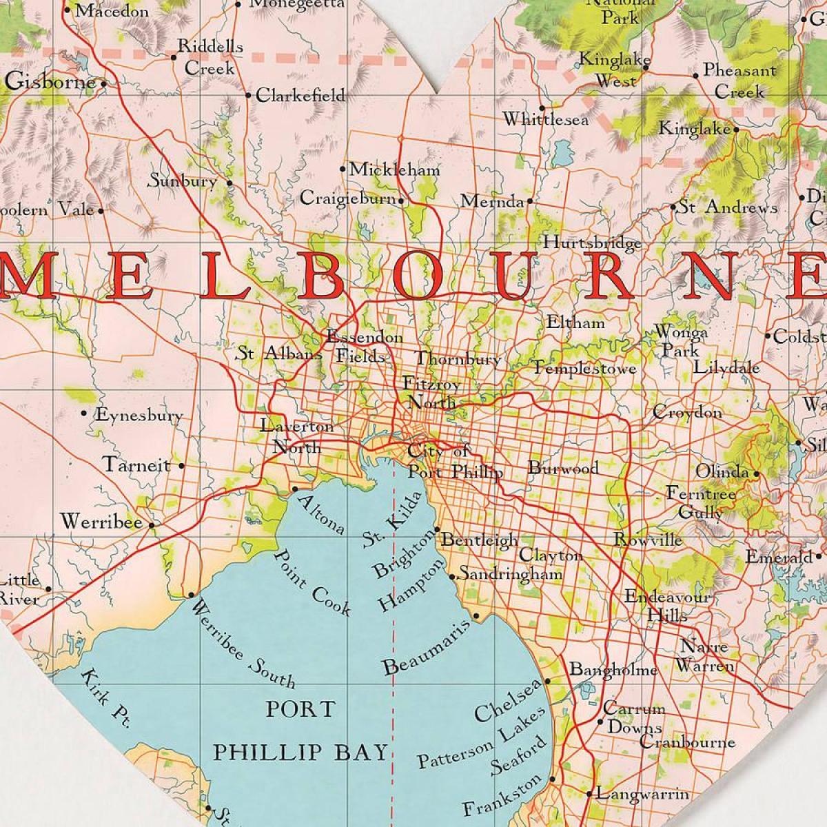 Melbourne mapa sveta