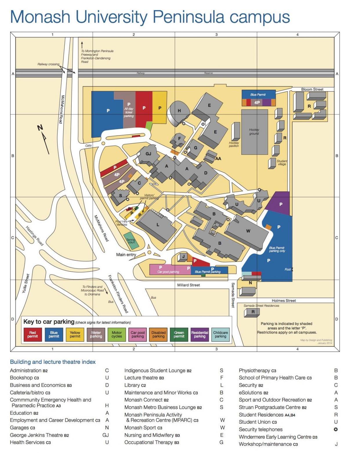 Monash university campus mapu