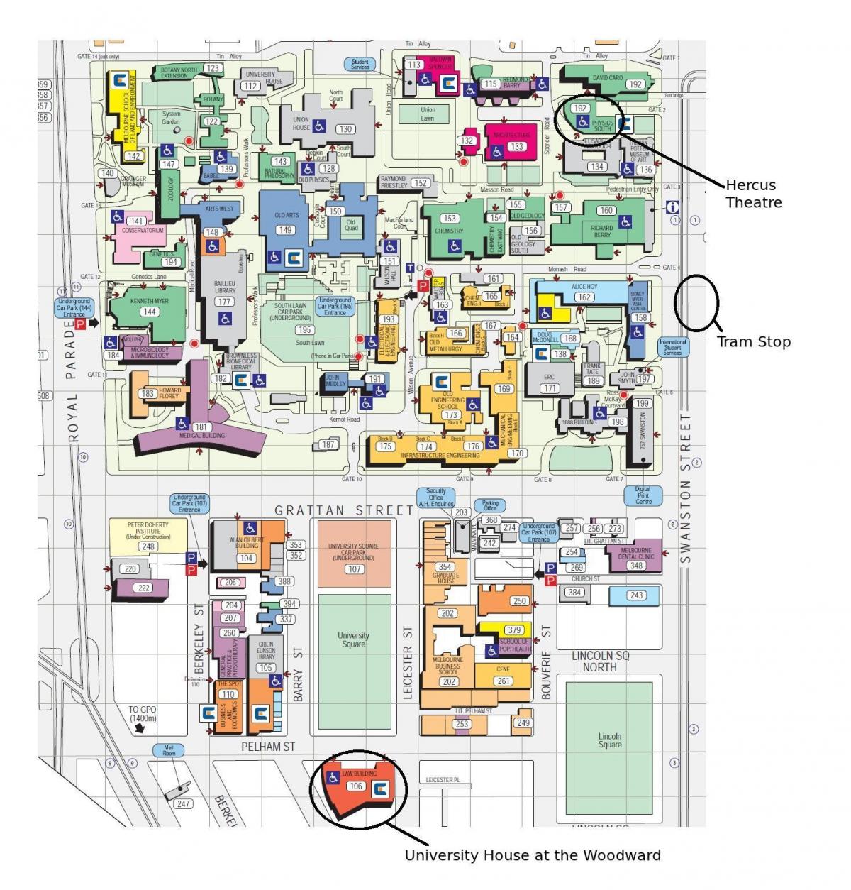 Victoria university campus mapu