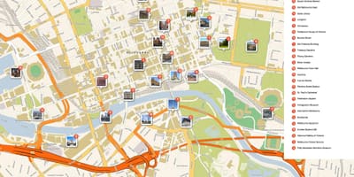 Melbourne cestovného ruchu mapu