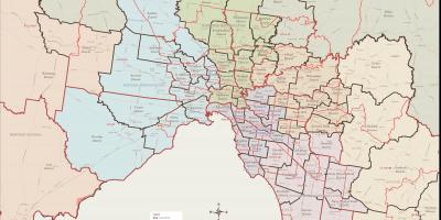 Mapu Melbourne východných predmestiach