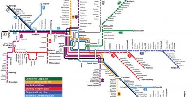 Železničnej stanice mapu Melbourne