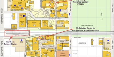 Mapa Swinburne areálu