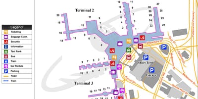 Letisko Melbourne mapu terminál 4