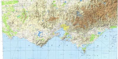 Topografické mapy Melbourne