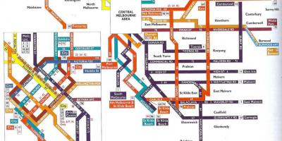 Melbourne verejnej dopravy mapu