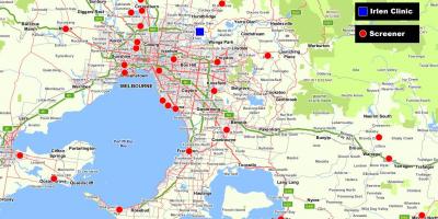 Mapa väčšiu Melbourne